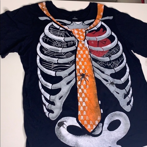 x Ray Skeleton Spider heart organ punk rock t-shirt Sz xl unisex tee Halloween - Picture 4 of 7
